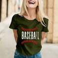 thumbnail image 2 of TODOZO Hot Sale!! Baseball Shirt for Women Baseball Mom Shirt Baseball Letter Graphic Tee Game Day Short Sleeve Tops American Flag Shirts for Women Green L, 2 of 6