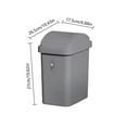 8L Trash Can, Plastic Swing Top Kitchen Garbage Trash Can , For