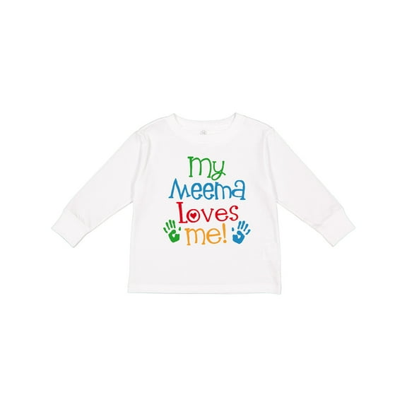 Inktastic My Meema Loves Me Gift Boys or Girls Long Sleeve Toddler T-Shirt