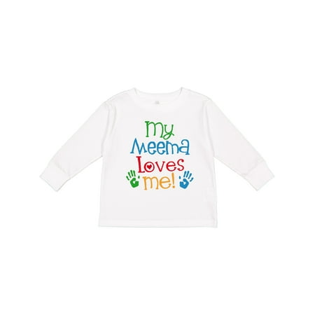 

Inktastic My Meema Loves Me Gift Boys or Girls Long Sleeve Toddler T-Shirt