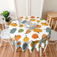 thumbnail image 4 of Nappe d'Automne Ronde 60 Pouces, Nappe Citrouilles Orange Jaune Bleu Vert d'Automne Action de Grâce Récolte Colorée Housse de Table Style Ferme Décorative pour Fête Pique-Nique Décoration de Souper, 4 of 6