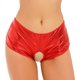 thumbnail image 1 of Ropa interior Sexy para mujer, bragas exóticas, Boxer sin entrepierna, pantalones cortos, disfraz, pantalones cortos con botín brillante metálico, calzoncillos abiertos a tope de tiro bajo, 1 of 5
