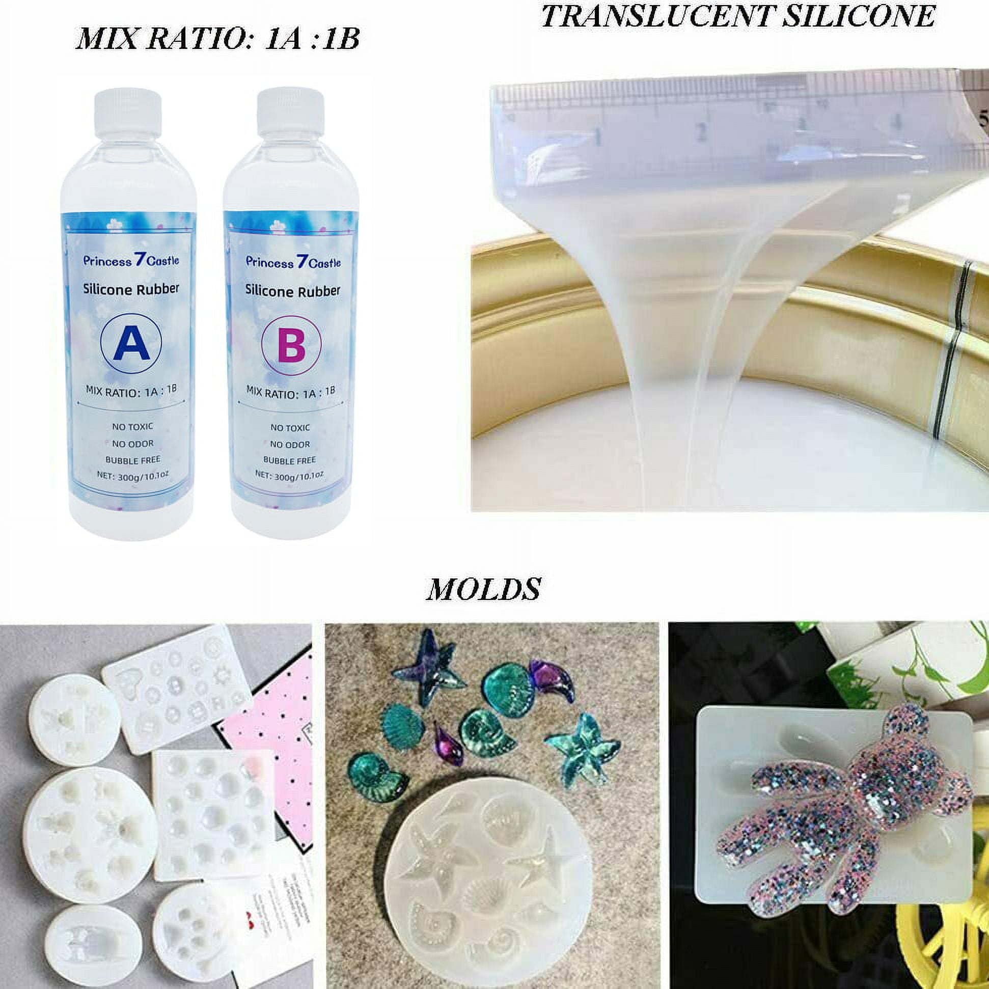 Silicone Mold Making Kit Liquid Silicone Rubber Non-Toxic Translucent Clear Mold  Making Silicone-Mixing Ratio 1:1-Molding Silicone for Resin Molds,Silicone  Molds DIY Manual Making (N.W 20.2oz) 