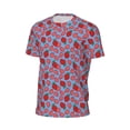 thumbnail image 6 of Wukai Strawberries Print Men's Short-Sleeved Mesh T-Shirt,Quick-Dry Short Sleeve Workout T-Shirt-, 6 of 8