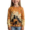 thumbnail image 3 of DISNIMO Thanksgiving Cat Pumpkin Long Sleeve Tee for Girls Crew Neck T Shirt Kids Girls Fall Shirts for Girls 5-6 Tshirts Casual Girls Outfits Winter Tops for Kids Soft T Shirts Cute Clothes, 3 of 7