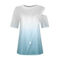 thumbnail image 4 of Womens Cold Shoulder Tops 2024 Summer Trendy Gradient Dressy Casual T-Shirts Crewneck Ladies Going Out Tunic Blouses, 4 of 6
