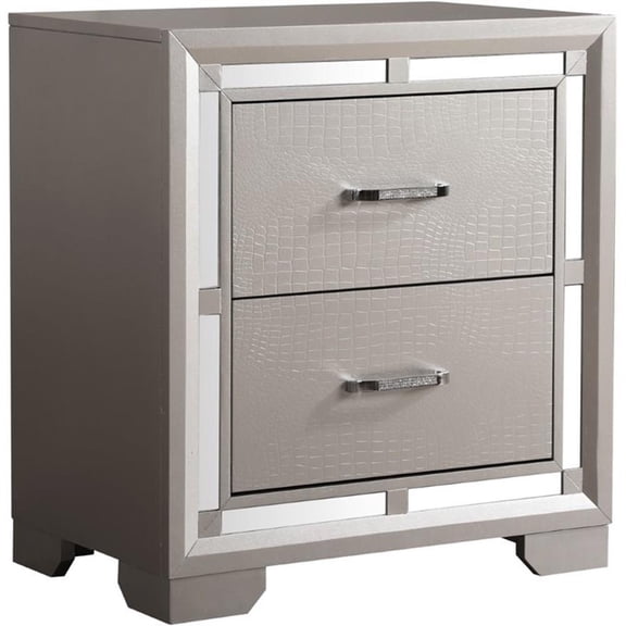 Glory Furniture Alana Nightstand in Silver Champagne
