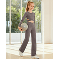 thumbnail image 7 of G4Free EverGoing Girls Wide Leg Pants High Waist Cross Waistband Sweatpants with 2 Pockets 6-12 Years School Sport, 7 of 7