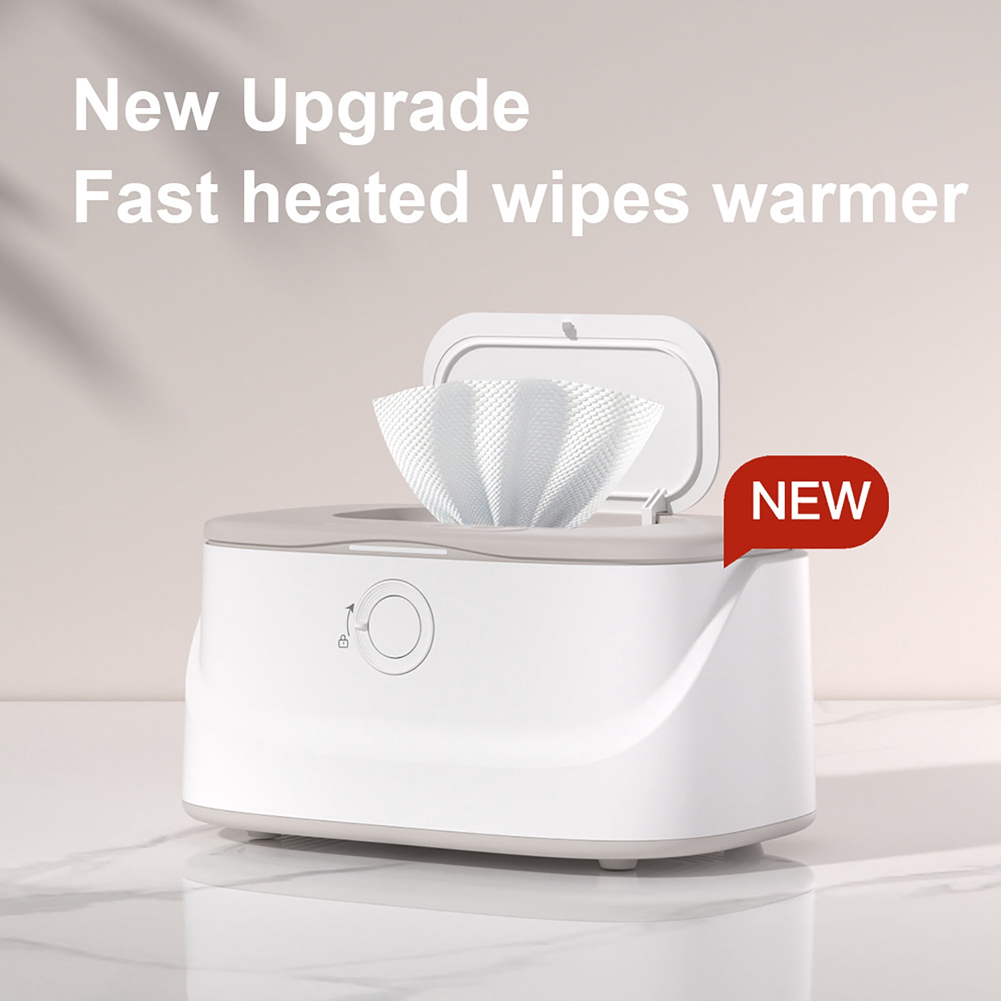 Baby Wipe Warmer with Night Light and 3 Heat Modes, Wipe Warmer and Baby Wet Wipes Dispenser for Large Wipes, Wipes Warmer for Newborn Baby