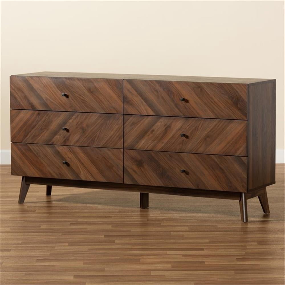 Baxton Studio Hartman Walnut Brown Finished Wood 6-Drawer Dresser -  Walmart.ca