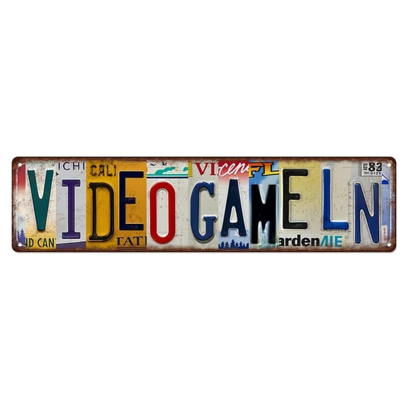 Metal Signs: Vintage Video Game Ln Wall Decor Street Signs Home Bar Coffee Metal Tin Signs for home, bar and office, man nest and garage living room, and also a great gift for others.12 x 6 inches