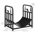 thumbnail image 2 of Black Firewood Rack with Bear & Tree Design - 16.5" Log Holder for Patio, Fireplace & Garden - 110lb Capacity Steel Storage Rack, 2 of 7