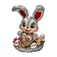 thumbnail image 1 of asddcavvf Easter Bunny 2D Flat Acrylic Keychain Car Rearview Backpack Small Pendant Cat Memorial, 1 of 3
