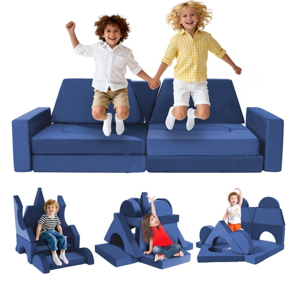 FKS LIFE Modular Kids Play Couch –Foam Toddler Sofa Couch for Boys Girls, DIY Creativing Modular Kids Sofa – For Playroom, Bedroom & Living Room
