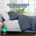 thumbnail image 5 of Bare Home Flannel Duvet Cover Set - 100% Flannel Cotton - Double Brushed - Queen, Heather Indigo, 5 of 9