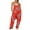 Red, variant on Red One Piece Jumpsuits for Women Sleeveless Summer Petite Overalls Long V Neck Floral Wide Leg Pants with Pockets