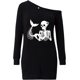 thumbnail image 1 of Loveternal Mujer Navidad Halloween Sexy Un Hombro Vestido Casual Camiseta Vestido Top, 1 of 4