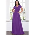 thumbnail image 2 of KOH KOH Long V-Neck Flowy Cap Short Sleeve V-Neck Bridesmaid Wedding Guest Party Formal Summer Sundress Tall Gown Maxi Dress Dresses For Women Lavender Purple X-Small US 2-4 NT074, 2 of 7