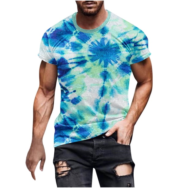 Camisetas de Manga Corta para Hombre Imprimir Deportes Camiseta de Cuello Redondo de Manga Corta, Blusa de Poliéster de Algodón Casual
