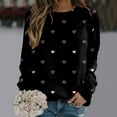 thumbnail image 2 of XIAOCHA Women Sweatshirt Valentine Loose Long Sleeve crew Neck Spring Pullover Cozy Heart Pattern Daily Top, 2 of 4