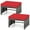 Red, variant on Gymax 2 Pieces Patio PE Rattan Ottomans with Soft Zippered Cushions for Deck Navy