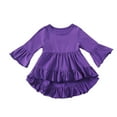 thumbnail image 3 of Esaierr Kids Baby Girls Bottom Shirt Solid Color Long Sleeve T-Shirt Spring Summer Flare Sleeve Tops for 1-6 Years Old, 3 of 9
