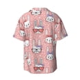 thumbnail image 2 of Wukai Girl Rabbit Men's Casual Short-Sleeve Button Down Shirt - Lightweight Summer Dress Shirt for Daily Wear-Small, 2 of 7