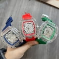 thumbnail image 3 of Reloj de Cuarzo Esqueleto Tonneau Transparente para Hombre, Luminoso, Correa de Silicona, Reloj de Pulsera Impermeable de Streetwear, 3 of 5