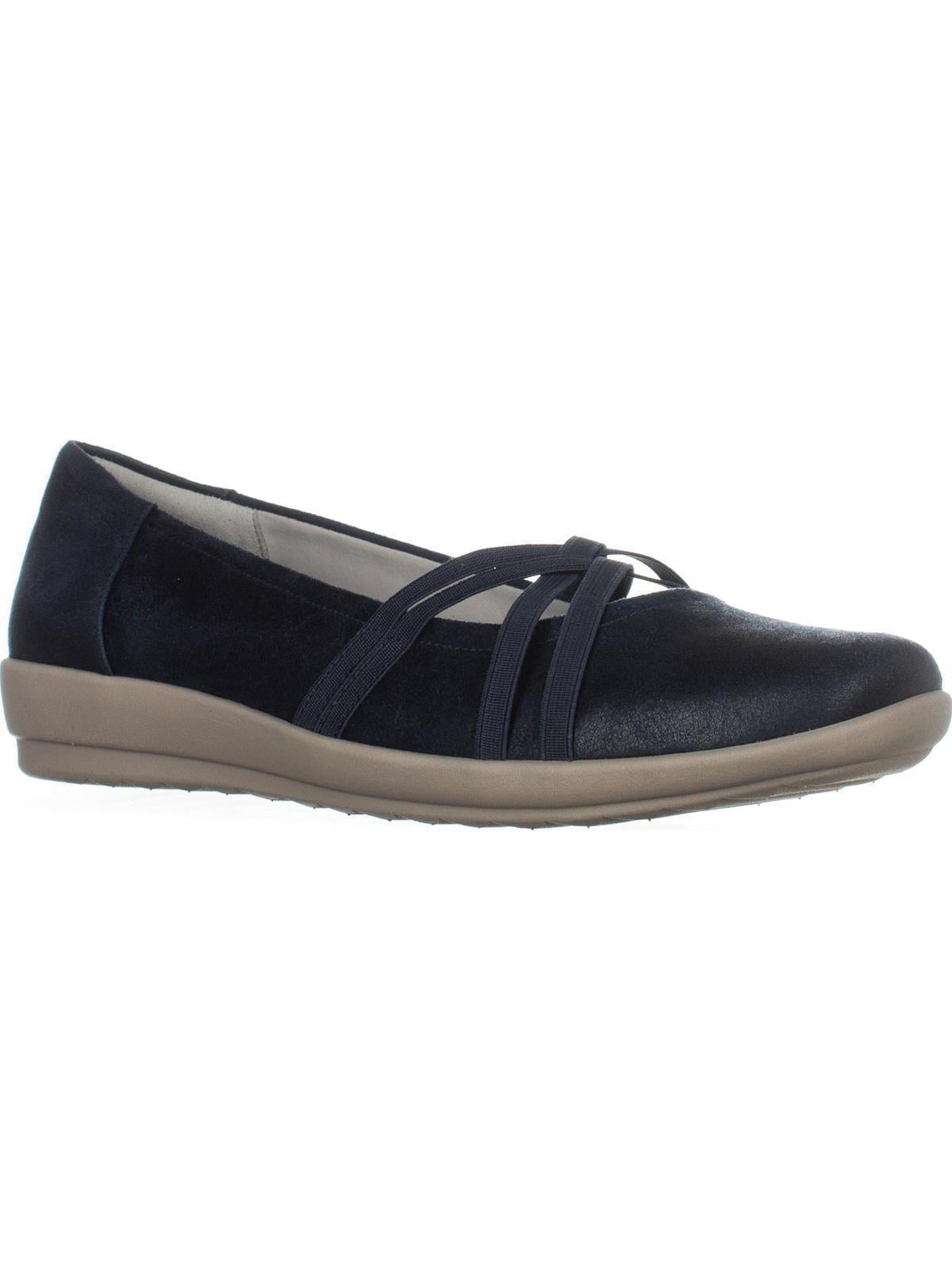 Womens Easy Spirit Aubree Strappy Flats Navy 5 US Walmart