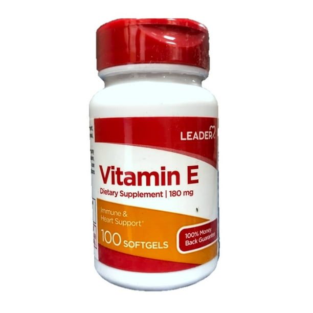 Leader Vitamin E 180 mg, 100 Softgels