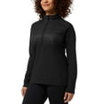 thumbnail image 2 of 32 Degrees Women's Half Zip Fleece Lined Stretch Comfort Sweatshirt Active Top-Black / XXL, 2 of 7