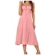 thumbnail image 1 of Vestido ajustado con cintura entallada y cordón ajustable para mujer - Vestido de fiesta sin mangas con cuello cuadrado y tirantes, con cremallera en la espalda (XS-XXL), 1 of 8