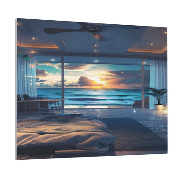 Logiee Ocean View Bedroom Print Canvas Wall Art ,Art Poster,Canvas Decorative Picture,Decor Wall Pictures for Living Room Bedroom Bathroom,Ready to Hang