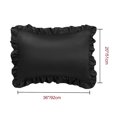 thumbnail image 3 of Unique Bargains 4-Piece Satin Ruffled Edge Pillow Shams, King, Black, 3 of 7
