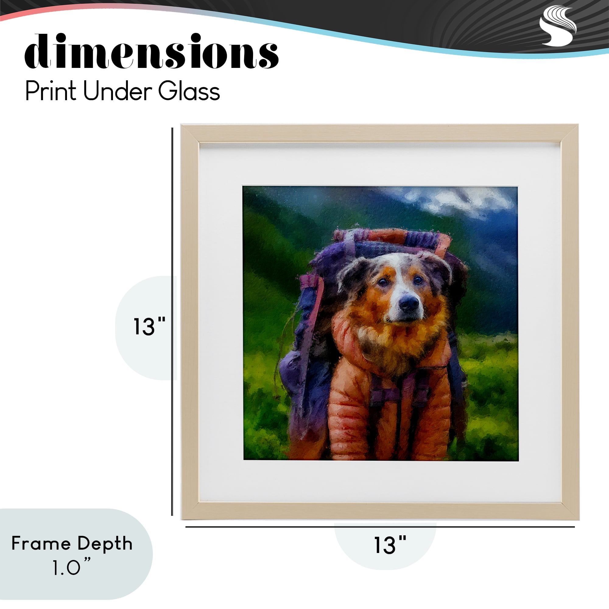 Stupell Industries Backpacking Hiker Dog Birch Framed Print Under Glass, design by Sean Parnell