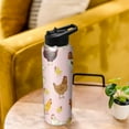 thumbnail image 6 of 40oz Cute Chicken Water Bottle with Handle and Flip Straw, Rooster Sports Stainless Steel Insulated Cup, Travel Coffee Mug Tumbler, Birthday Thanksgiving Day Chritmas Gifts for Women Animal Lovers, 6 of 6