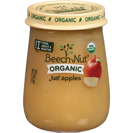 Beech-Nut Organic Stage 1 Just Apples Baby Food, 4.25 oz, (Pack of 10)