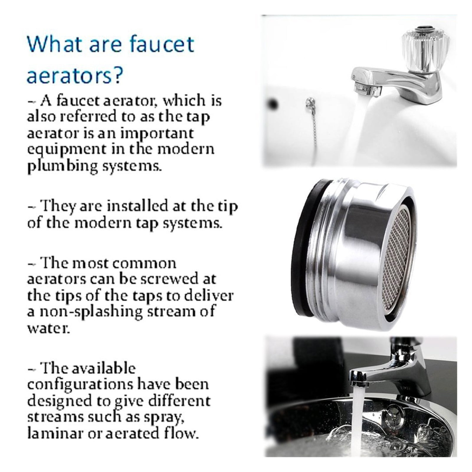 Faucet Aerator With Gasket,Bubbler Filter Hippo Mouth Foam Generator Splash Water Bathroom Faucet Accessories,Saving Of 30% Water ,Water Saving