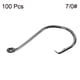 thumbnail image 3 of Uxcell 7/0# Anzuelos de Acero al Carbono Offset para Pesca con Barbas, Negros, Paquete de 100, 3 of 5
