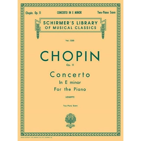 Concerto No. 1 in E Minor, Op. 11: Schirmer Library of Classics Volume 1350 Piano Duet (Paperback)
