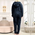 thumbnail image 5 of XuJwPNcy Pajamas for Women Fleece Onesies Warm Sherpa Lined Romper Sleepwear Hooded Loungewear Pjs Jumpsuit, 5 of 7