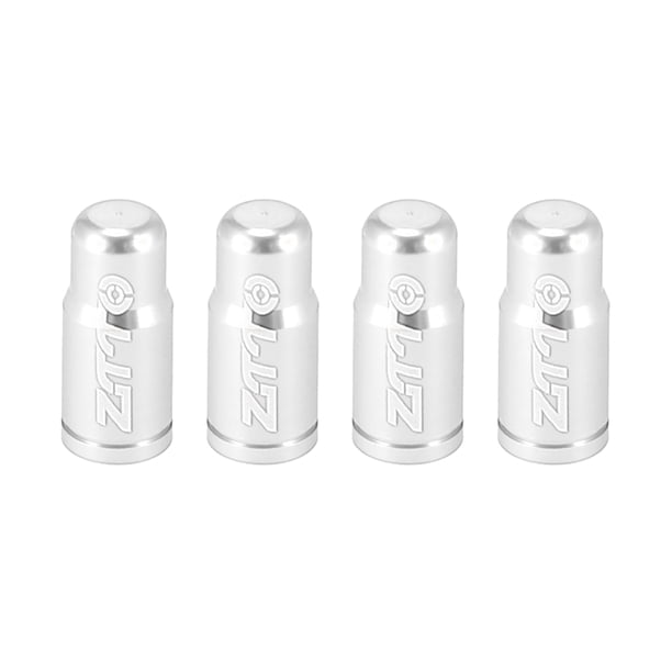 4 Piezas Unique Bargains Tapas de válvula Francés polvo Cubiertas para bicicleta Carretera Tono Plateado