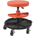 thumbnail image 1 of Tabouret de Mécanicien Roulant Orange Ajustable avec Plateaux à Outils - Siège de Travail de Garage Capacité de 300 Lb pour Réparation Automobile, Rénovation Domiciliaire et Utilisation en Atelier - 15 Pouces x 15 Pouces, 1 of 7