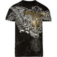thumbnail image 1 of Sakkas Mads Mens Gold Cross & Wings Metallic Embossed T-Shirt Short Sleeve Cotton - Black - Large, 1 of 2