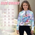 thumbnail image 7 of Xoenoiee Turtle Hibiscus Flower Print Girls Sweatshirt Kids Long Sleeve Hoodie Oversized Fashion Pullover Tops Half Zipper Crop Tops Fall Clothes, 13-14 Years, 7 of 7