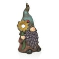 thumbnail image 4 of Alpine Corporation 18"H Solar Gnome Holding Flower with Hat Garden Statue, 4 of 12