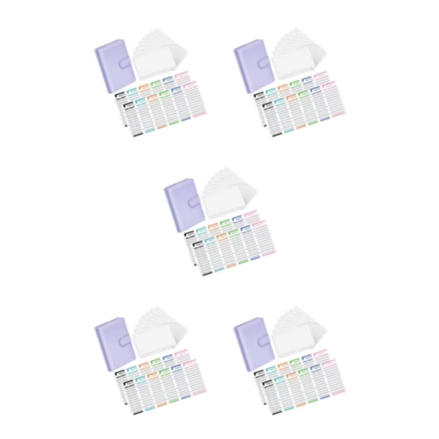 Moyic Carpeta de cuaderno de cuero de PU Bolsillos de carpeta transparentes Sobre de presupuesto Púrpura Type2 NO2
