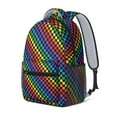 thumbnail image 2 of Rainbow Checkerboard Backpack for School,Cute School Bag,Schoolbag with Adjustable Shoulder Straps & Padded Back,15.3"x11"x6.7", 2 of 6