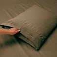 thumbnail image 3 of Full Size Sheet Set, Hotel Luxury Bed Sheets, Extra Soft, Deep Pockets, Bamboo Derived Rayon, Breathable and Cooling Sheets, Wrinkle Free-Brown, 3 of 5