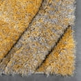 thumbnail image 4 of Well Woven Moira Yellow Geometric Trellis Thick Soft Plush 3D Textured Shag Area Rug 5x7 (5'3" x 7'3"), 4 of 7